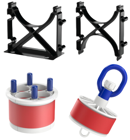 Fiber optic fittings including duct spacers, sealing plugs, and temporary plugs