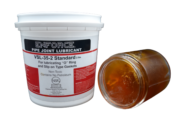 Enforce VSL-35 pipe joint lubricant for O-rings and slip-on gaskets